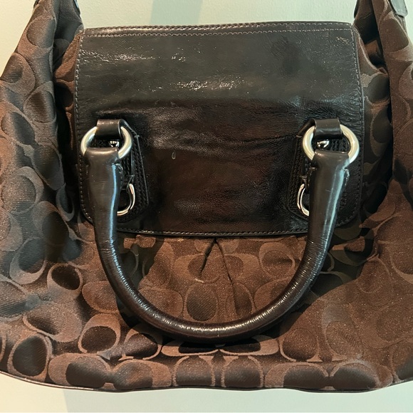 Coach Dark Brown Signature Shoulder Bag - Vintage 2000s - Picture 4 of 10
